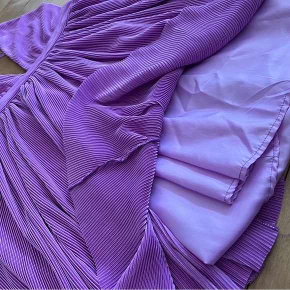 Pleated Pink/Purple Backless Dress - Picture 3 of 5